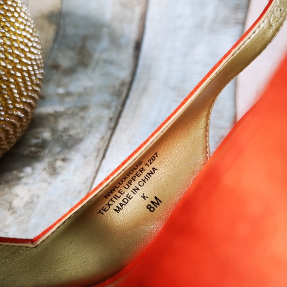 NINE WEST orange satin sling back Heel - Picture 4 of 6